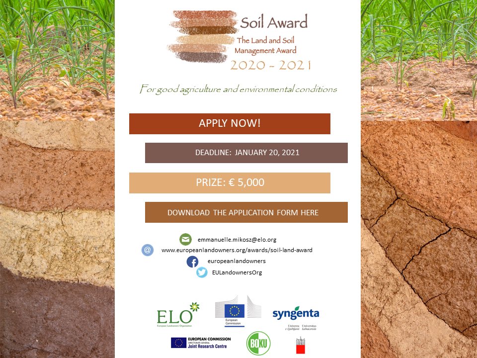 European Landowners’ Organization (ELO) Land and Soil Management Award 2020-2021 (€5,000 prize)