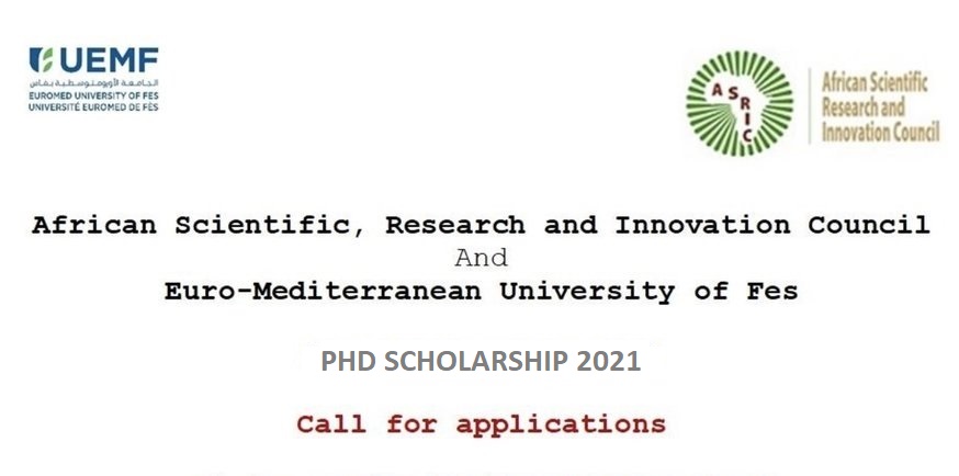 ASRIC-UEMF PhD Scholarship Scheme 2021 for African Students