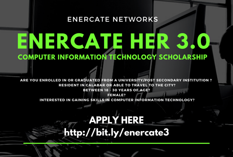 ENERCATE HER 3.0 Computer Information Technology Scholarship 2021 [Nigerians Only]