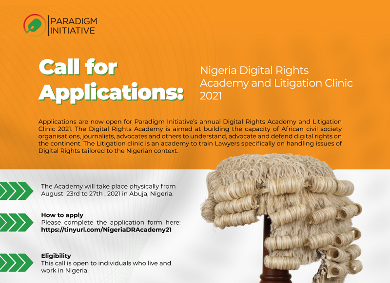 Paradigm Initiative Nigeria Digital Rights Academy and Litigation Clinic 2021