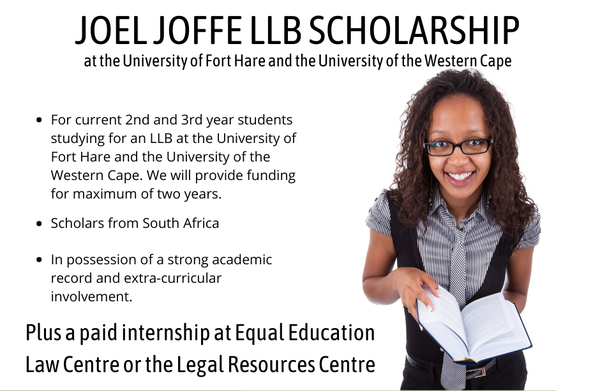 Canon Collins Joel Joffe LLB Scholarships 2021/2022 at the University of Fort Hare & the University of the Western Cape