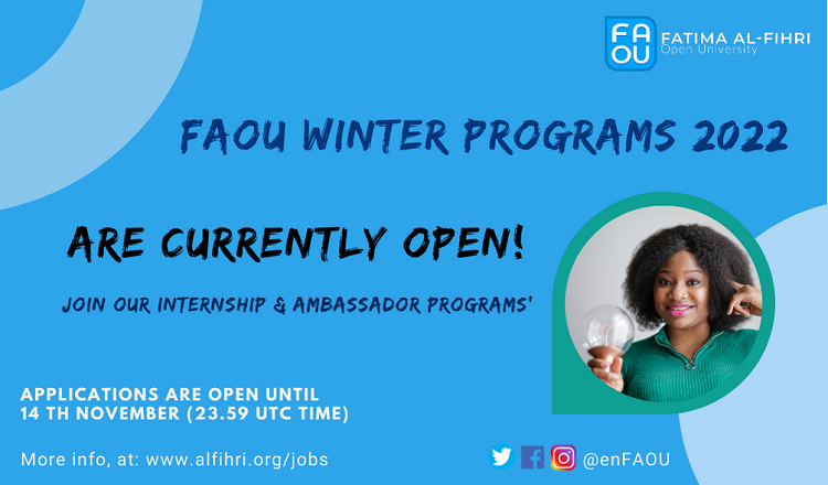 Fatima Al-Fihri Open University (FAOU) Internship & Ambasadorship Program – Winter 2022