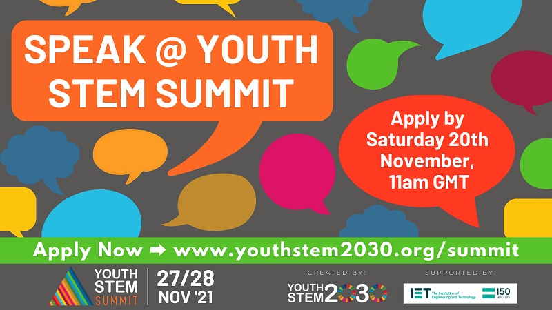 Apply to Speak at the Youth STEM Summit 2021