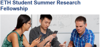 ETH Student Summer Research Fellowship 2022 (Fully-funded)