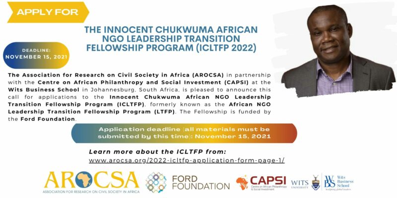 Innocent Chukwuma African NGO Leadership Transition Fellowship Program 2022 (Funded)