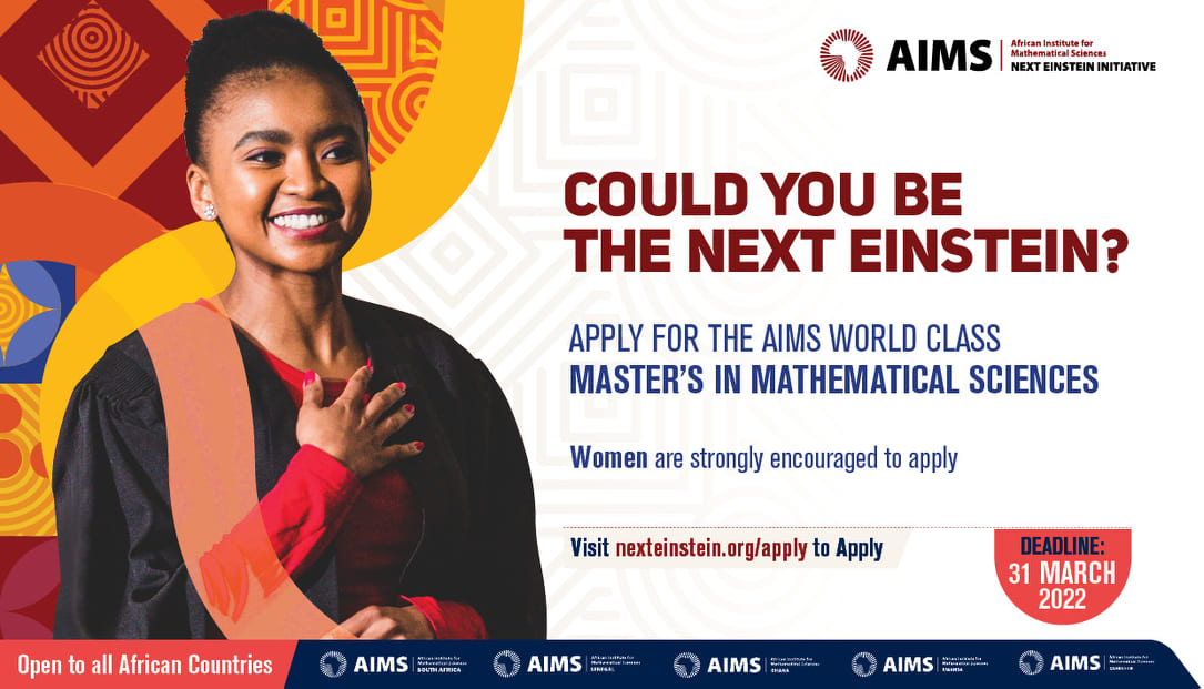 African Institute for Mathematical Sciences (AIMS) Masters Program 2022 (Scholarship available)
