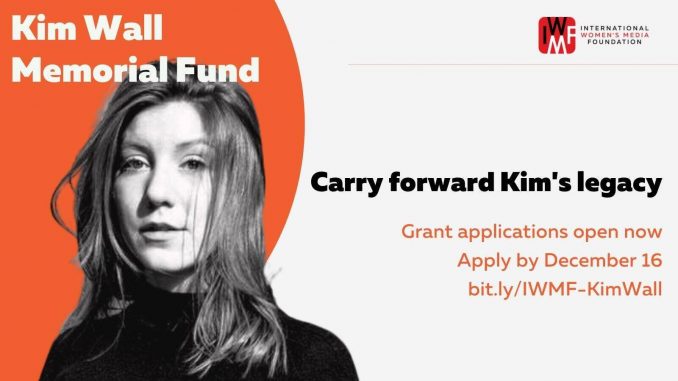 IWMF Kim Wall Memorial Fund 2022 ($5,000 grant)