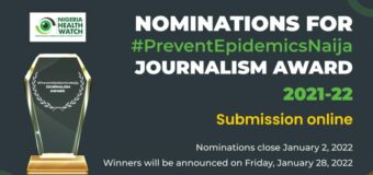 Nigeria Health Watch #PreventEpidemicsNaija Journalism Awards 2021-2022