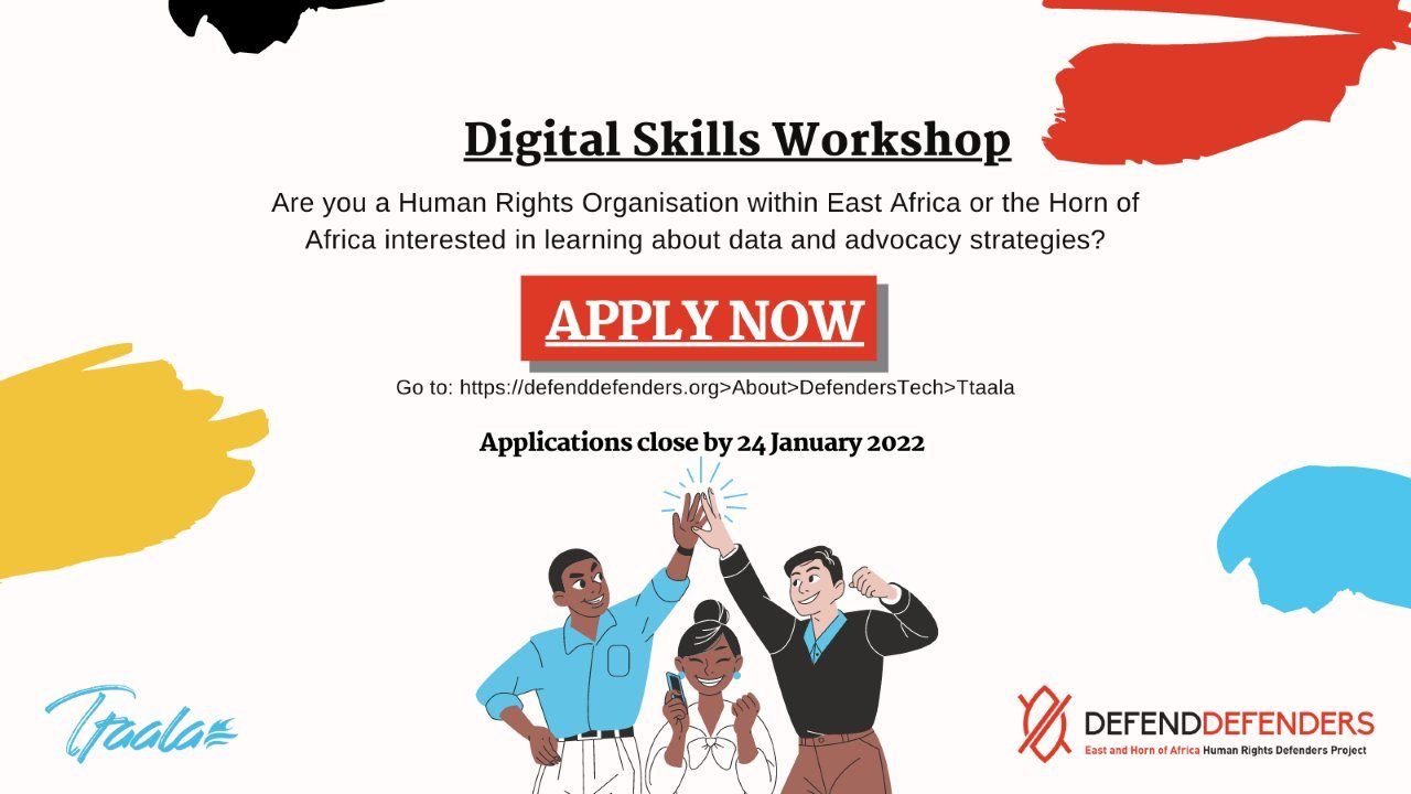 Ttaala Digital Skills Building Workshop 2022 for Human Rights Organisations in Uganda