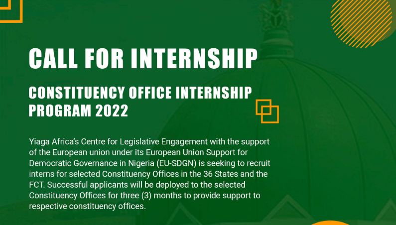 Yiaga Africa Constituency Office Internship Program 2022 for Young Nigerians