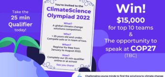 ClimateScience Olympiad 2022 for Innovators ($15,000 prize)