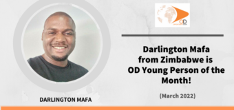 Darlington Mafa from Zimbabwe is OD Young Person of the Month for March 2022!