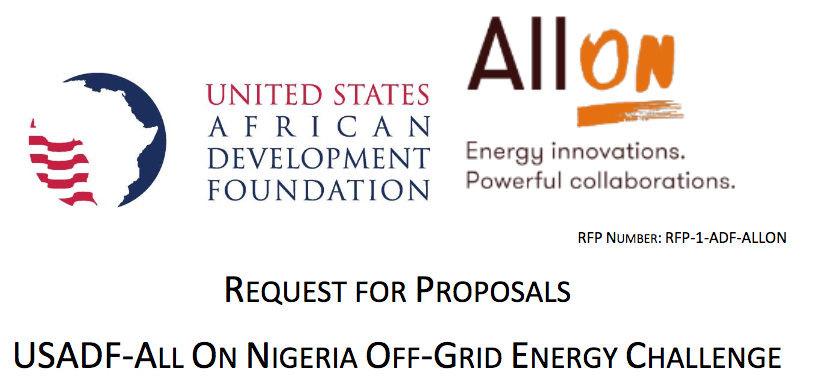 USADF-All On Nigeria Off-Grid Energy Challenge 2022 (up to $100,000)
