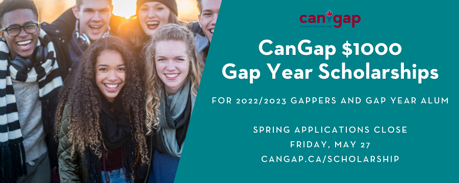 CanGap Gap Year Scholarships – Spring 2022 for Students in Canada (up to $1,000)