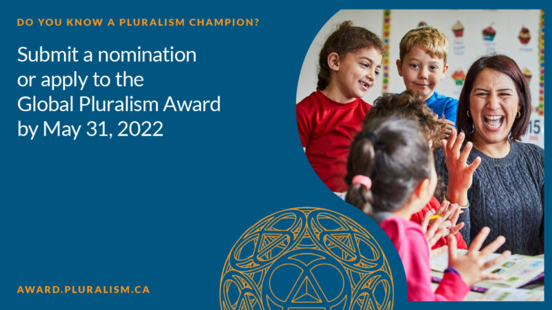 Apply for the Global Pluralism Award 2023 ($50,000 CAD prize)