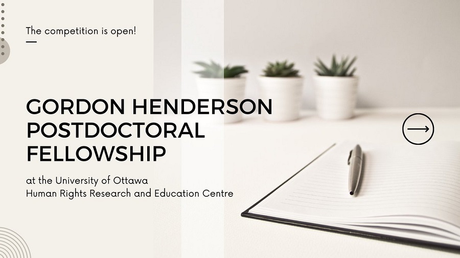 Gordon F. Henderson Postdoctoral Scholarship 2022 at University of Ottawa (up to $42,000 CAD)