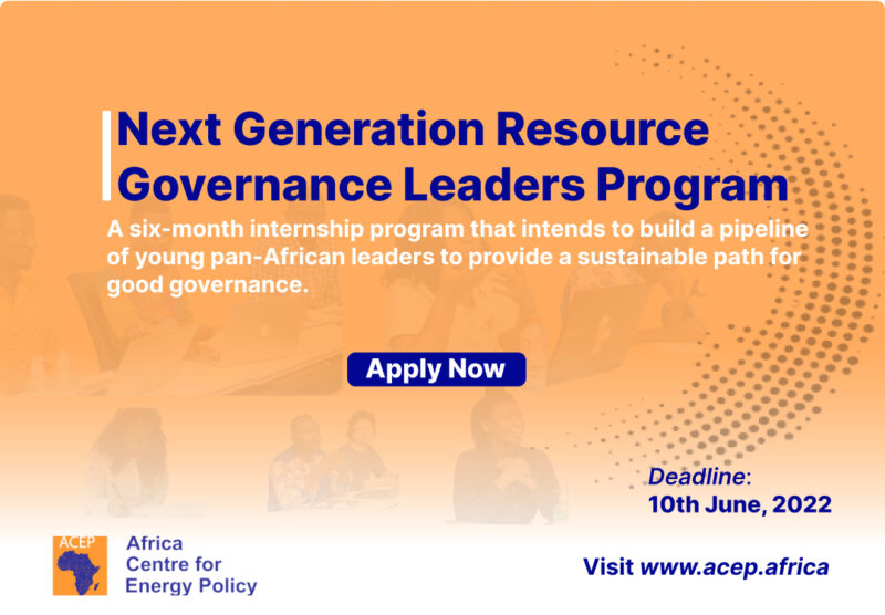 ACEP Next Generation Resource Governance Leaders Program 2022 for Young Africans