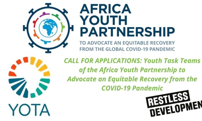 Apply to join the Youth Task Teams of the Africa Youth Partnership for an Equitable Recovery from the COVID-19 Pandemic