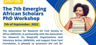 Association for Research on Civil Society in Africa (AROCSA) Emerging African Scholars PhD Workshop 2022