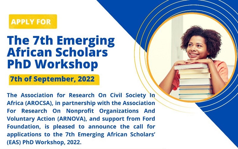 Association for Research on Civil Society in Africa (AROCSA) Emerging African Scholars PhD Workshop 2022