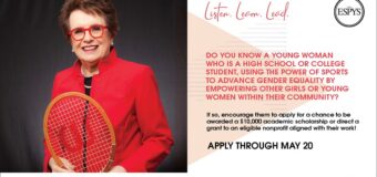Billie Jean King Youth Leadership Award 2022 for U.S. Citizens ($10,000 Scholarship)