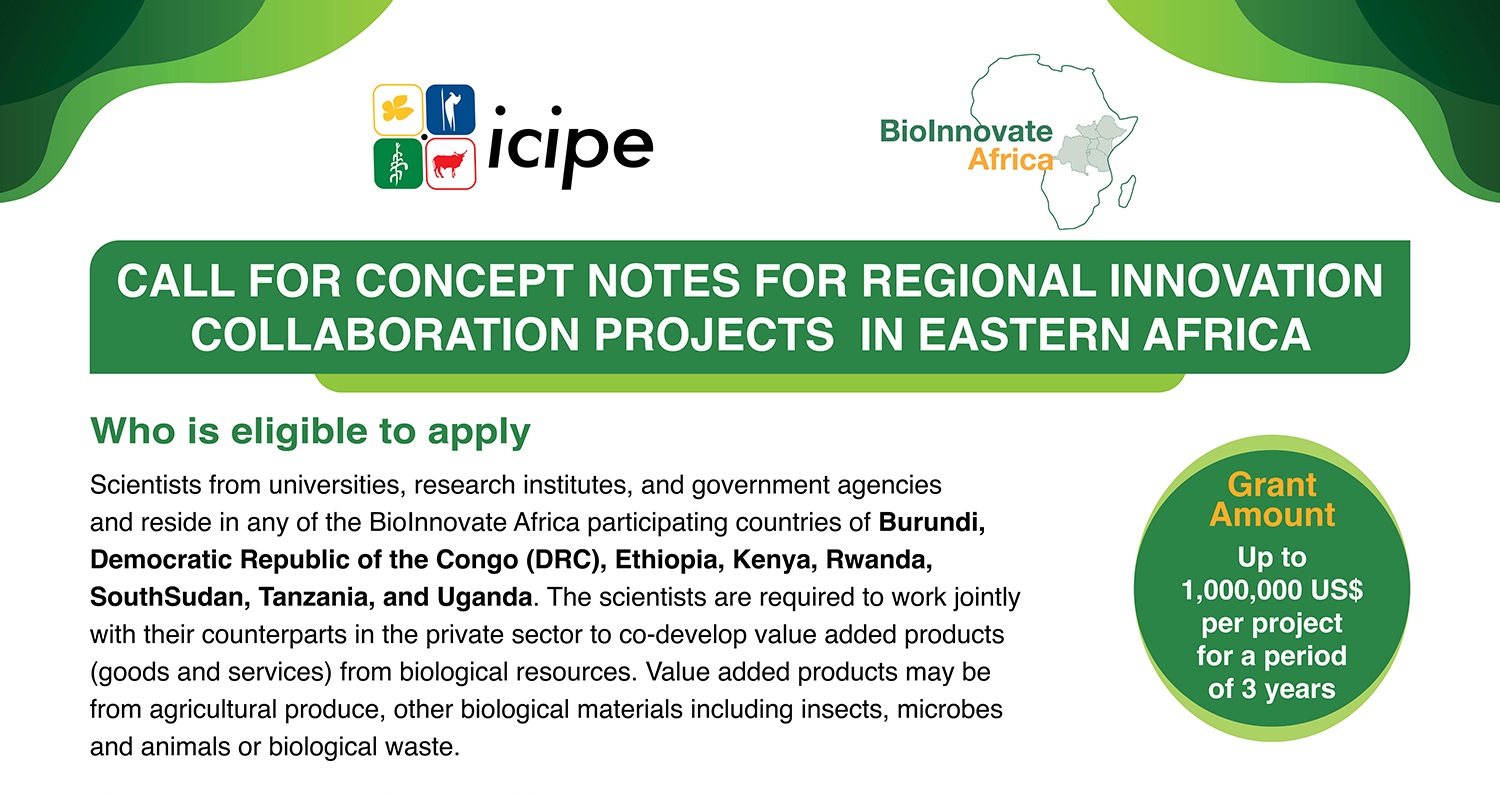BioInnovate Africa Call for Concept Notes for Regional Innovation Collaboration Projects in Eastern Africa 2022 (up to $1,000,000)