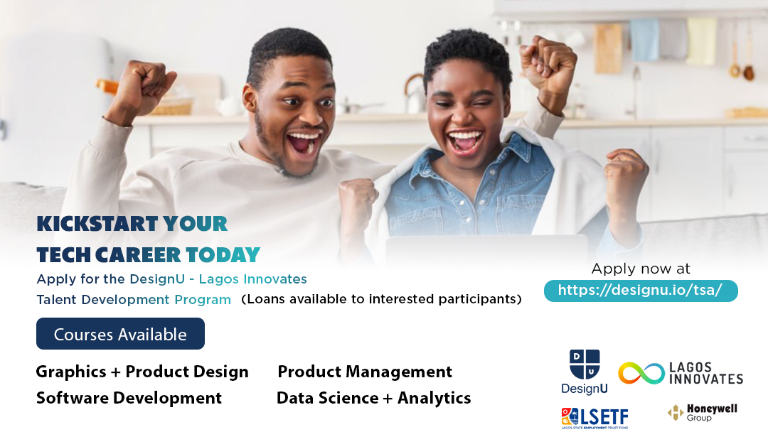 Kickstart your tech career: Apply for the DesignU –  Lagos Innovates Talent Development Program 2022 (Funding available)