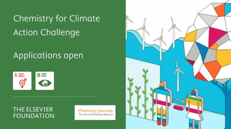 Elsevier Foundation Chemistry for Climate Action Challenge 2022 (up to $25,000)