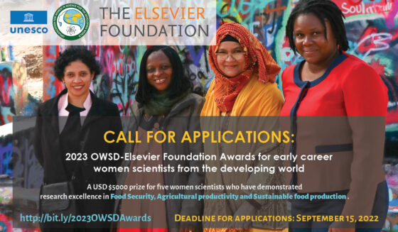 OWSD-Elsevier Foundation Awards 2023 For Early Career Women Scientists ...