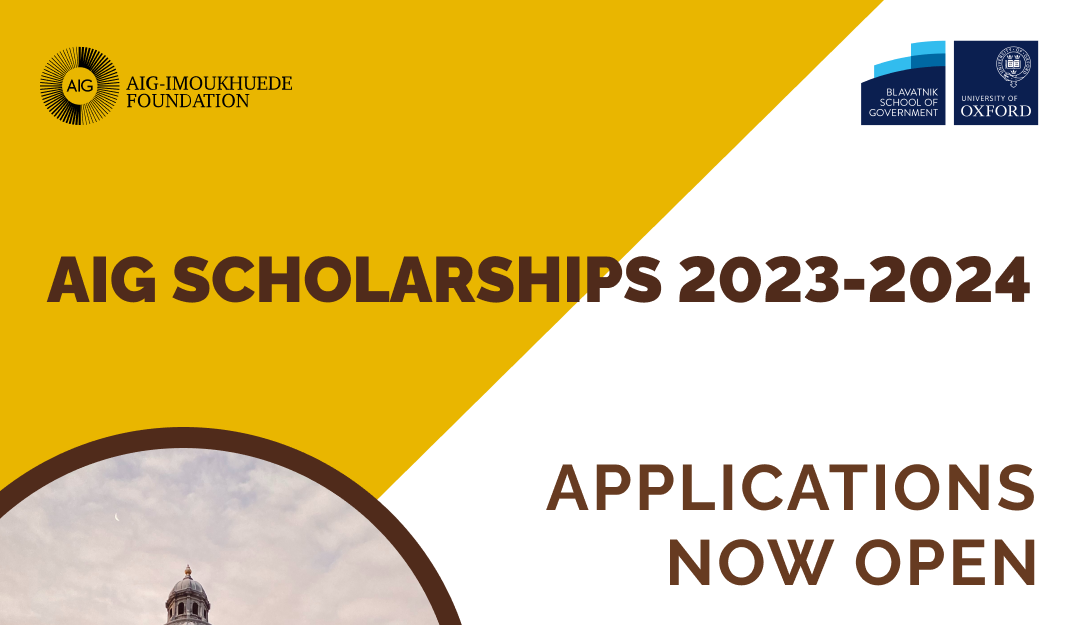 AIG Scholarships 2023/2024 for Nigerians to study for a Master’s in Public Policy at the University of Oxford