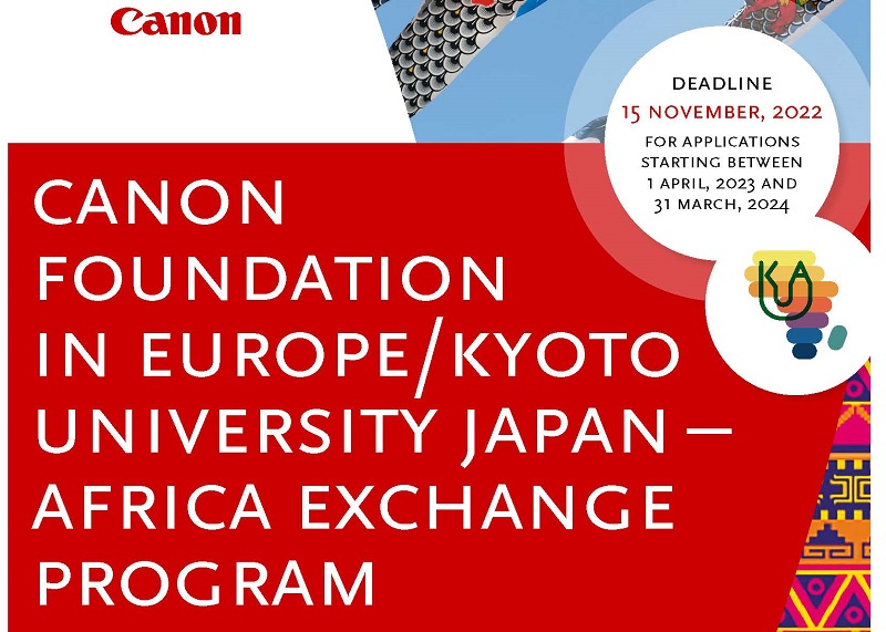 Canon Foundation-Kyoto University Japan-Africa Exchange Program 2023/2024 (Funded)