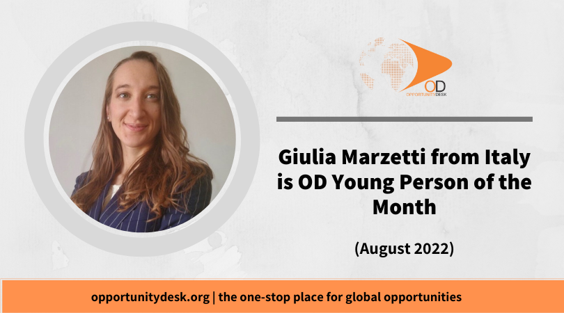 Giulia Marzetti from Italy is OD Young Person of The Month for August 2022