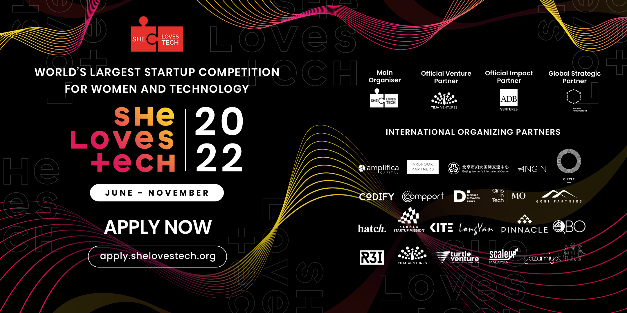 She Loves Tech Global Startup Competition 2022 for early-stage women-led and women-impact startups