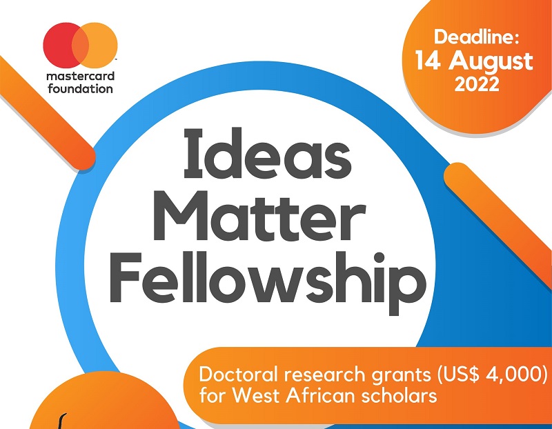 WARA/Mastercard Foundation Ideas Matter Doctoral Fellowships 2022 for West Africa (up to $4,000)