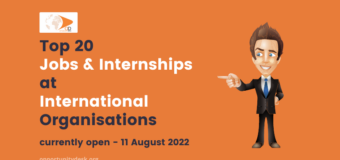 20 Jobs & Internships at International Organisations Currently open – 11 August 2022
