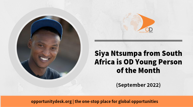 Siya Ntsumpa from South Africa is OD Young Person of the Month for September 2022
