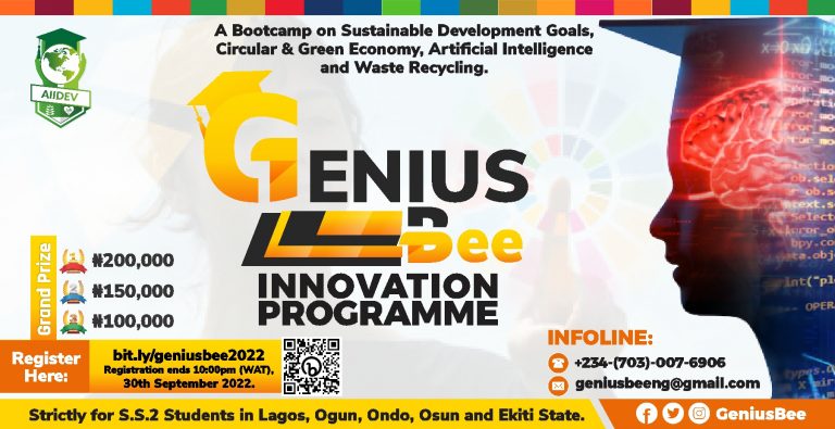 Genius Bee Innovation Programme 2022 for Nigerian Students (₦200,000 prize)