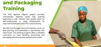 IFAD Agrihub Nigeria Food Processing & Packaging Training 2022