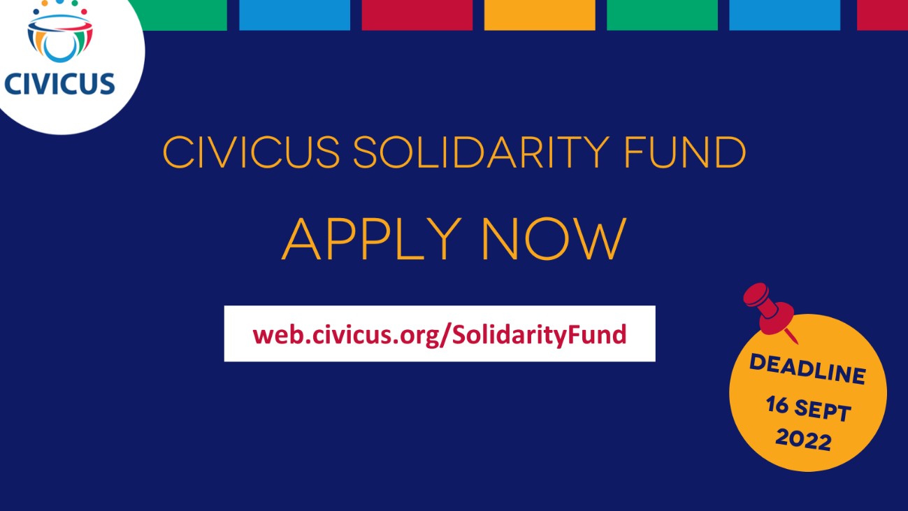 Call for Applications: CIVICUS Solidarity Fund (CSF) 2022 (up to $10,000)