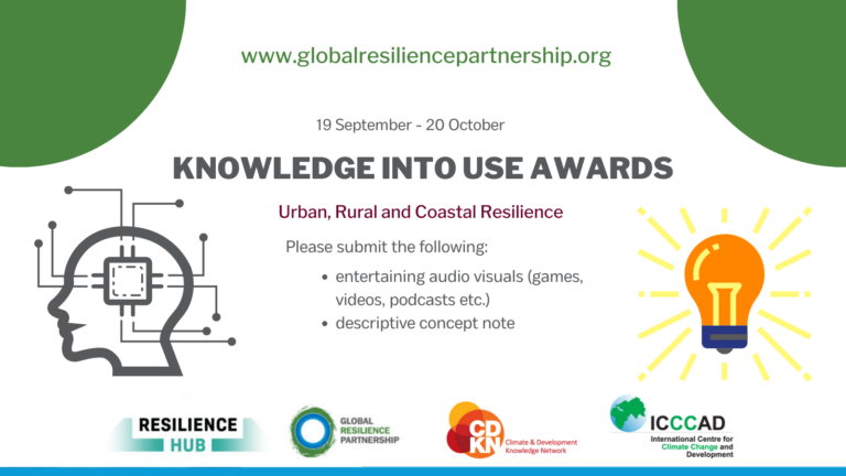 Global Resilience Partnership (GRP) Knowledge into Use Awards 2022 (Win $5,000)