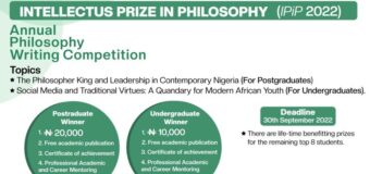 Intellectus Prize in Philosophy (IPiP) 2022 for Nigerian Students