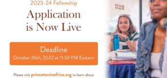Princeton in Africa Fellowships 2023-2024 for Young professionals (Stipend available)