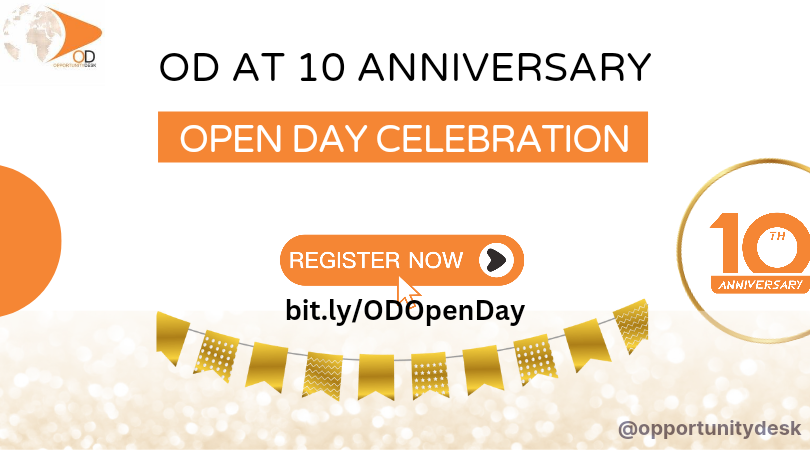 Opportunity Desk at 10 Open Day Celebration: Register to join us