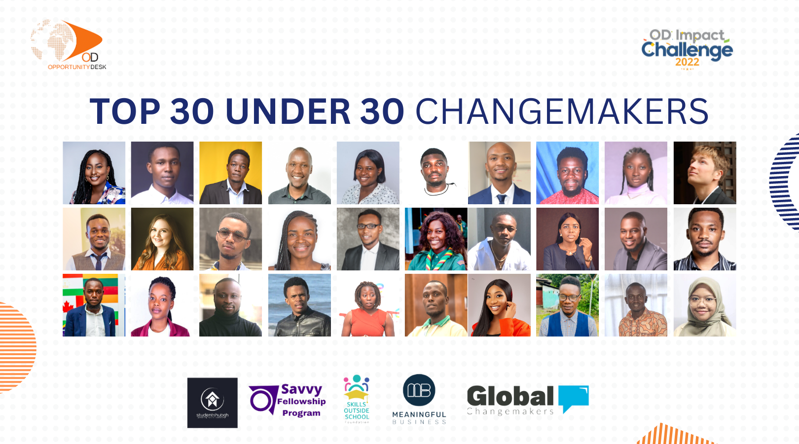 Announcing the 3rd Class of OD Impact Challenge 30 Under 30 Changemakers!