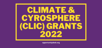 Climate & Cyrosphere (CliC) Grants 2022 (up to 10,000CHF)