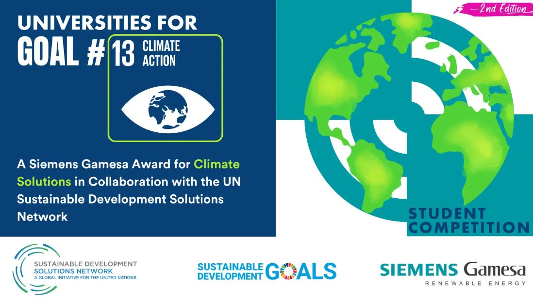 Siemens Gamesa/UN SDSN “Universities for Goal 13” Competition 2023 ($10,000 prize)