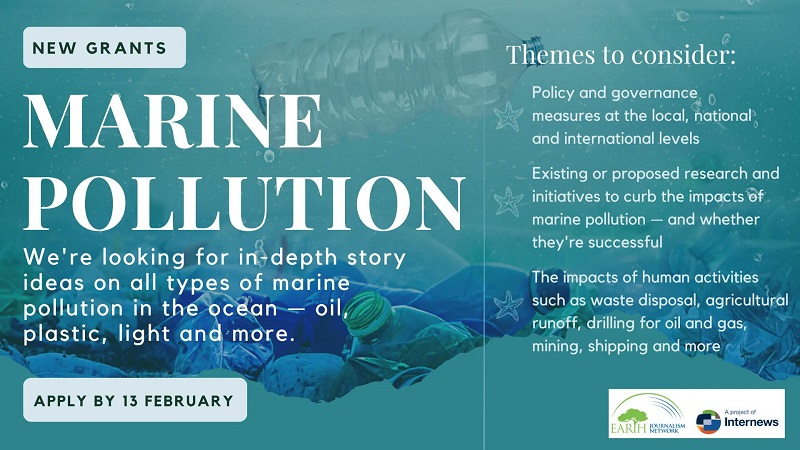 EJN Ocean Media Initiative Story Grants 2023: Reporting on Marine Pollution