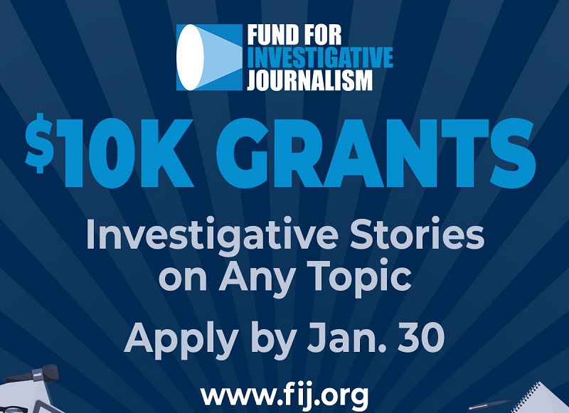 Fund for Investigative Journalism Grants 2023 (up to 10,000