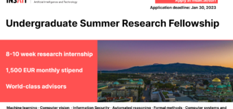 INSAIT Undergraduate Summer Research Fellowship 2023 in Sofia, Bulgaria (Funded)