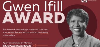 International Women’s Media Foundation (IWMF) Gwen Ifill Award 2023